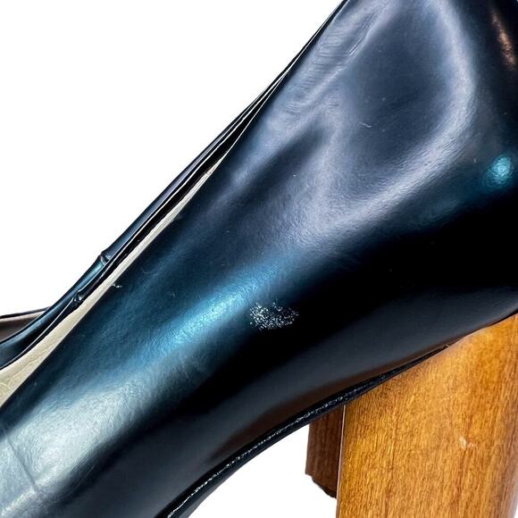 Yves Saint Laurent Black Leather Wooden Heels Size 40 - Picture 5 of 6